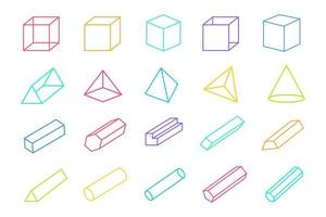 Memphis Elements. simple geometric line object structure shape vector