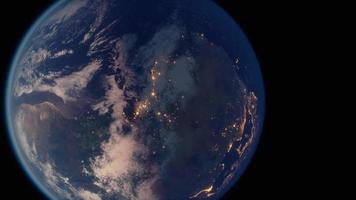 hermosa vista espacial de la tierra con formación de nubes video