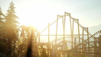 Old Roller Coaster at Sunset video