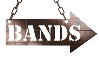 bands word on metal pointer photo