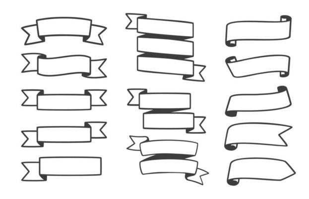 hand drawn ribbon text frame for decorating journals