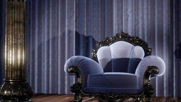 scène de rideau de théâtre de luxe avec chaise video