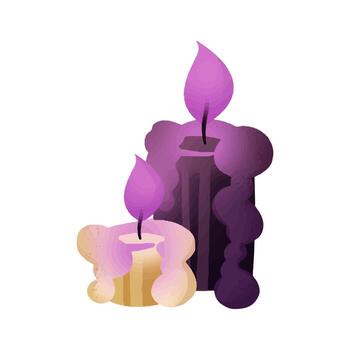 velas antiguas con luz. mago, elemento de bruja, herramienta. mundo de fantasía. diseño casual de iconos de videojuegos. vector