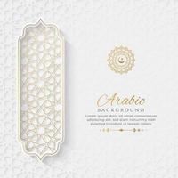 Arabic Islamic Elegant White and Golden Luxury Ornamental Background with Islamic Pattern and Decorative Ornament Frame vector