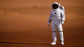 Astronaut on Mars Surface. Red Planet Covered in Gas and rock video