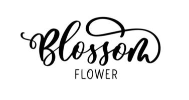 Blossom Flower lettering floral monogram or logo. vector