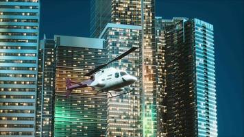 Helicopter flies through center of big city video