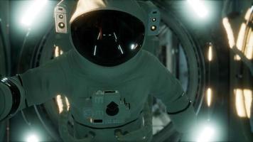 8K astronaut inside the orbital space station video