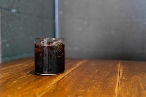 ice cola glass on table
