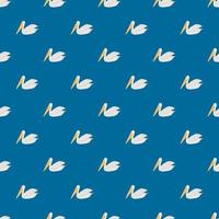 Pelican sitting seamless pattern. Background of sea birds. vector