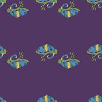 Chameleon seamless pattern. Background of tropical lizard. vector