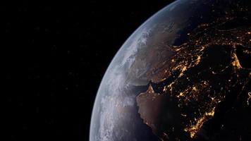 globo terráqueo planeta desde la órbita espacial video