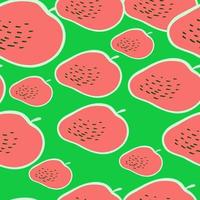 Patrón sin costuras de manzana creativa en estilo de fideos. fondo de pantalla de frutas. vector