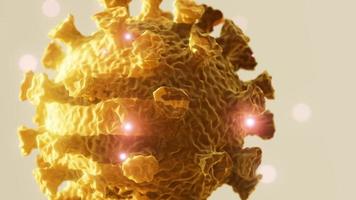 vue microscopique d'un virus infectieux corona covid-19 video