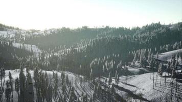 paysage de montagne par une journée ensoleillée d'hiver video