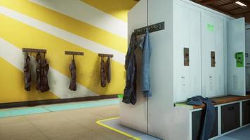 lege kleedkamer in oude fabriek video