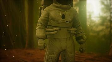ensam astronaut i mörk skog video