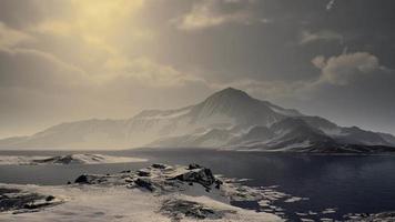 Mountains covered with ice in Antarctic landscape video