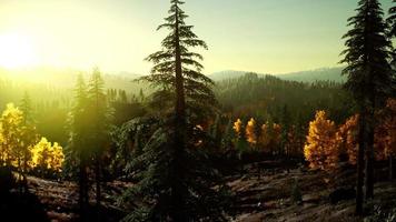 tramonto luminoso in montagna video