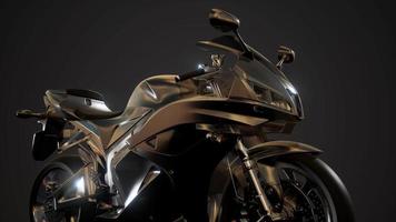 moto sport bike in dark studio with bright lights video