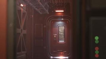 túnel de ficção científica ou corredor de nave espacial video