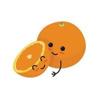 The familiarity of the orange fruit is adorable and cute vector