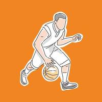 basketball player with ball vector