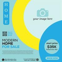 modern creative real estate social media post and web banner template for sale vector