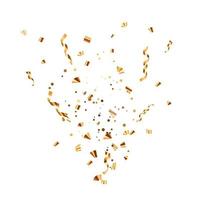 Abstract Confetti and Glossy Glitter Ribbon for Party Holiday Background. Vector Illustration
