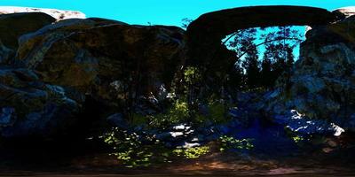 vr360-Aufnahme des Bambuswaldes mit Lichtstrahl video