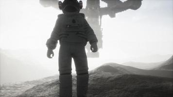 Astronaut walking on an Mars planet video