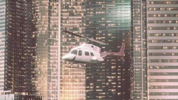 Helicopter flies through center of big city video