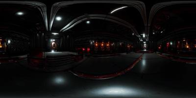 centre de données sombre futuriste vr360 avec métal et lumières video