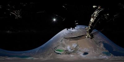 timelapse iss en video de 360 grados de realidad virtual. estación Espacial Internacional