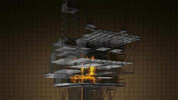 plataforma de processamento central de petróleo e gás giratória em loop video