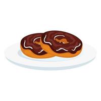 Isolated donuts on plate vector design