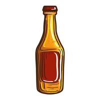 golden beer bottle vector