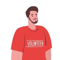 hombre con diseño de vector de camiseta voluntaria