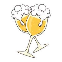 cups glass of beer cheers, on white background vector