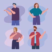 people pointing in different directions vector