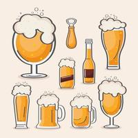 icons with delicious beers vector
