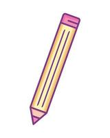 yellow pencil with rubber band vector