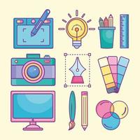 eight icons for designer vector