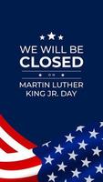 Martin Luther King Jr. Day design with US flag background. Happy MLK day. I have a dream. vector