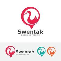 Swan vector concept logo design