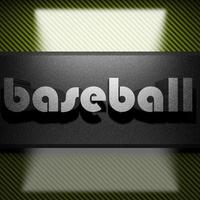 baseball word of iron on carbon photo