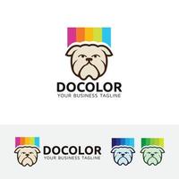 diseño de logotipo de vector de color de perro