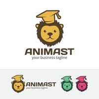 Lion education logo design vector