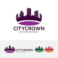 City crown logo design vector