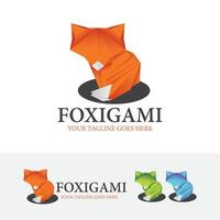 Fox animal logo design vector